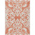 3' X 5' Coral And Ivory Damask Washable Indoor Outdoor Area Rug