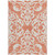3' X 5' Coral And Ivory Damask Washable Indoor Outdoor Area Rug