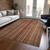 3' X 5' Rust Taupe And Gray Striped Washable Indoor Outdoor Area Rug
