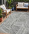 5' X 8' Gray And Ivory Geometric Washable Indoor Outdoor Area Rug Transitional Style - Gray, Ivory Color