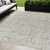 5' X 8' Taupe Beige And Gray Floral Washable Indoor Outdoor Area Rug