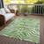 3' X 5' Green And Ivory Animal Print Washable Indoor Outdoor Area Rug