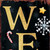 36" Black Gold And Red Solid Wood Welcome Christmas Santa Porch Sign