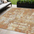 5' X 8' Copper Gold And Ivory Abstract Washable Indoor Outdoor Area Rug