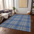 3' X 5' Gray Blue And Ivory Plaid Washable Indoor Outdoor Area Rug
