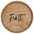 14" Natural And Black Feast Round Serving Tray With Handles