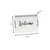 16" White And Black Welcome Serving Tray With Handles