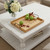 16" Natural And Burgundy Happy Harvest Serving Tray With Handles
