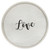 14" Gray And Black Love Round Serving Tray With Handles