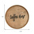 14" Natural And Black Coffee Bar Round Serving Tray With Handles