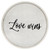 14" Gray And Black Love Wins Round Serving Tray With Handles