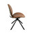Brown and Black Faux Leather And Metal Dining Side Chair
