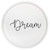 14" White And Black Dream Round Serving Tray With Handles
