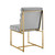 Set of Two Tufted Gray And Gold Upholstered Velvet Dining Side Chairs