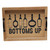 16" Natural And Black Bottoms Up Serving Tray With Handles And LED Lights