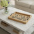 16" Natural And Black Bottoms Up Serving Tray With Handles And LED Lights