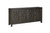 78" Black Distressed Solid Wood Carved Floral Sideboard with Four Doors