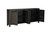 78" Black Distressed Solid Wood Carved Floral Sideboard with Four Doors