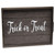 16" Black And White Trick Or Treat Halloween Serving Tray With Handles