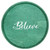 14" Green And White Believe Round Serving Tray With Handles