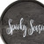 14" Black And White Spooky Season Round Serving Tray With Handles