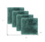 Set Of Four 17" X 17" Emerald Linen Solid Color Dining Chair Pad