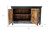 60" Dark Brown and Green Solid Wood Three Drawer Buffet Table with Two Doors