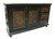 60" Dark Brown and Green Solid Wood Three Drawer Buffet Table with Two Doors