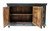 60" Dark Brown and Green Solid Wood Three Drawer Buffet Table with Two Doors
