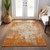 5' X 8' Orange And Ivory Abstract Washable Indoor Outdoor Area Rug Transitional Style - Orange, Ivory Color