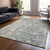 5' X 8' Green Blue And Gray Oriental Washable Indoor Outdoor Area Rug
