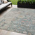 5' X 8' Green Blue And Gray Oriental Washable Indoor Outdoor Area Rug