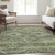 5' X 8' Olive Green And Fern Green Southwestern Washable Indoor Outdoor Area Rug - Olive Green, Fern Green