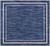 5' Navy Blue And Ivory Square Indoor Outdoor Area Rug