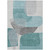 5' X 8' Teal Blue And Gray Abstract Washable Indoor Outdoor Area Rug