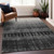 5' X 8' Black Ivory And Gray Ombre Washable Indoor Outdoor Area Rug