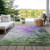 3' X 5' Purple Olive Green And Silver Abstract Washable Indoor Outdoor Area Rug
