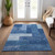5' X 8' Navy Blue And Sky Blue Geometric Washable Indoor Outdoor Area Rug Transitional Style - Navy Blue, Sky Blue Color