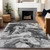 5' X 8' Gray And Silver Horse Washable Indoor Outdoor Area Rug - Gray, Silver