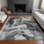5' X 8' Gray And Silver Horse Washable Indoor Outdoor Area Rug