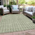 3' X 5' Green And Ivory Geometric Washable Indoor Outdoor Area Rug Transitional Style - Green, Ivory Color