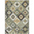 5' X 8' Fern Green Gold And Charcoal Southwestern Washable Indoor Outdoor Area Rug