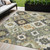 5' X 8' Fern Green Gold And Charcoal Southwestern Washable Indoor Outdoor Area Rug