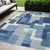 5' X 8' Navy Blue And Sky Blue Abstract Washable Indoor Outdoor Area Rug Transitional Style - Navy Blue, Sky Blue Color