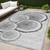 5' X 8' Gray and Black Faux Bois Washable Non Skid Indoor Outdoor Area Rug