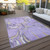 3' X 5' Lavender Lilac And Purple Geometric Washable Indoor Outdoor Area Rug