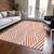 5' X 8' Orange And White Geometric Washable Indoor Outdoor Area Rug
