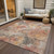 5' X 8' Peach And Gray Floral Washable Indoor Outdoor Area Rug