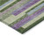 3' X 5' Moss Green Olive Green And Purple Striped Washable Indoor Outdoor Area Rug