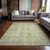 5' X 8' Artichoke Green Oriental Washable Non Skid Indoor Outdoor Area Rug